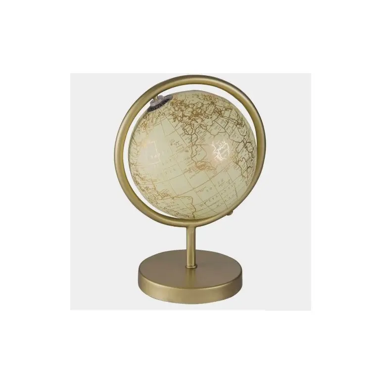 Modern Minimalistic Spinning World Geography Globe Office Tabletop Item Decoration Gold Colored Metallic Globe Custom Sizes