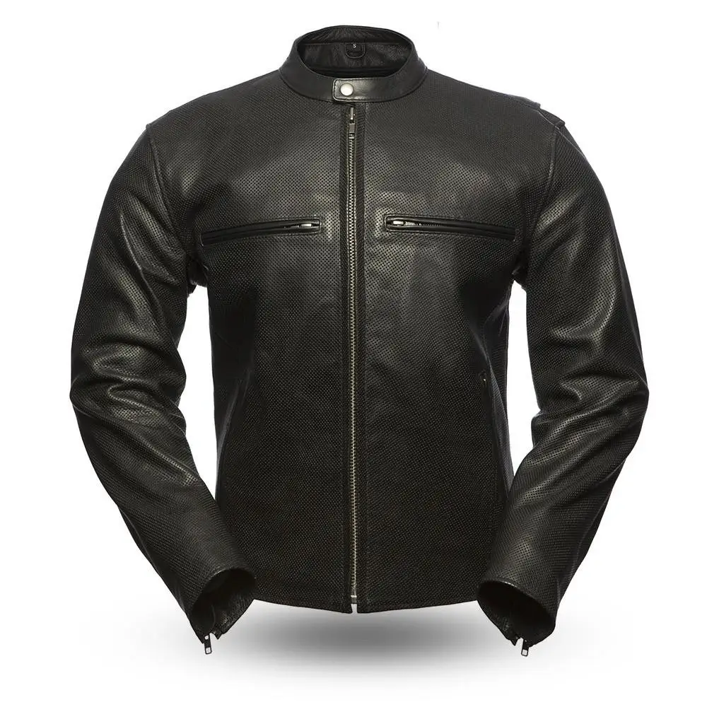 Куртка Мужская мотоциклетная с турбинами первого производства, черная кожаная куртка профессионального производства