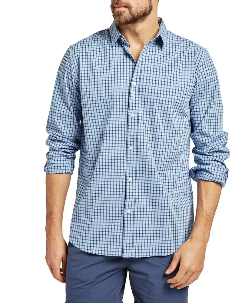 Made In Bangladesh high quality shirt manufacturer long sleeve plaid shirt