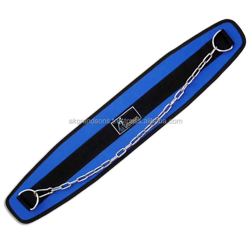 Weightlifting Dip Nylon Belt Blue