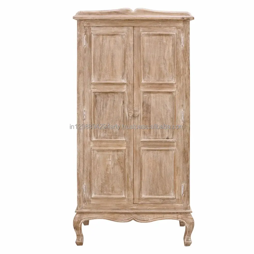 Мебель для спальни из массива дерева две двери Винтажный стиль деревянный шкаф