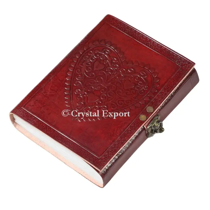 Heart Printed Hand made Leather Journals | Leather Diary Journals