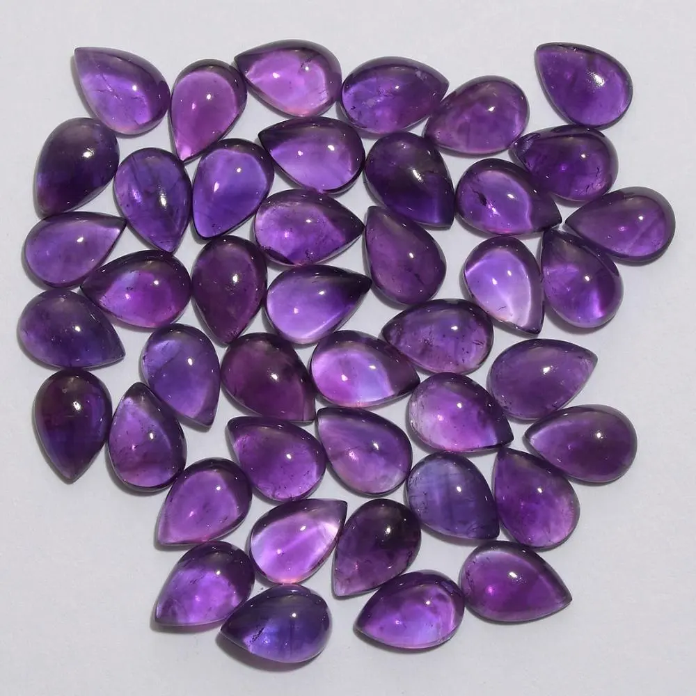 Lot of mix size natural amethyst trillion calibrated cabochons loose gemstones