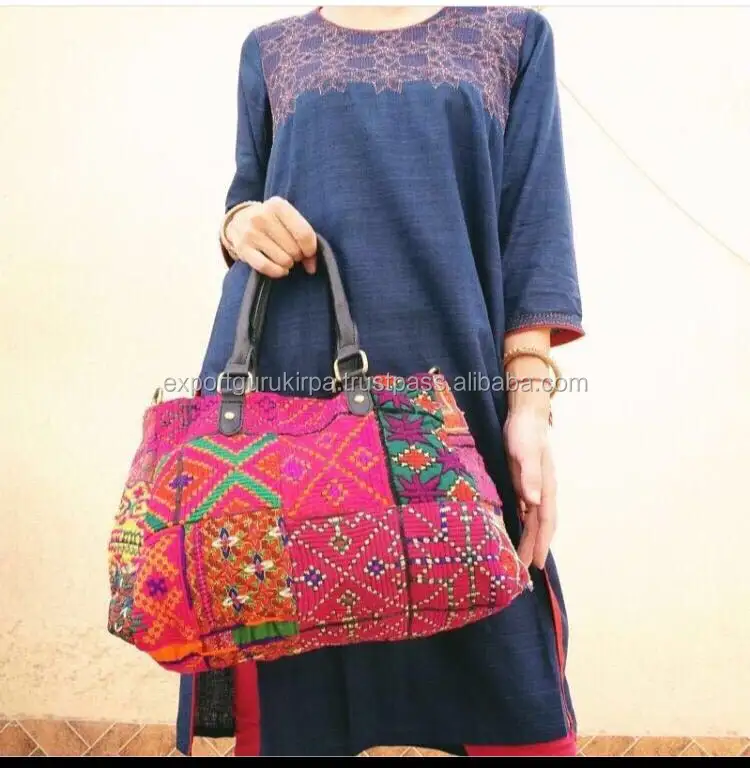 Travelling Bag Embroidery patch work Rajasthani Shopping Bag Indian Ethnic Shoulder Travelling Bag