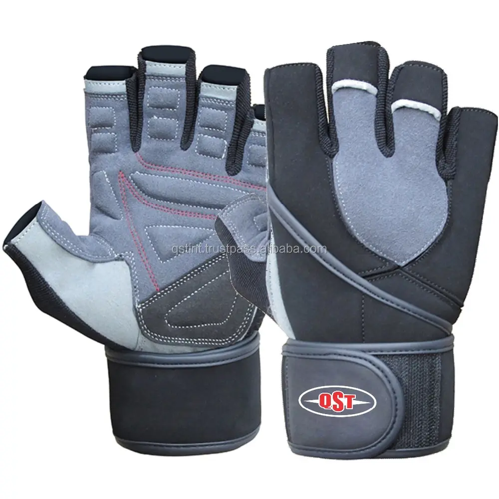 Оптовая продажа, перчатки для тяжелой атлетики, регулируемые перчатки для мужчин, толстые мягкие тисненые перчатки с индивидуальным логотипом для тяжелых тренировок в тренажерном зале