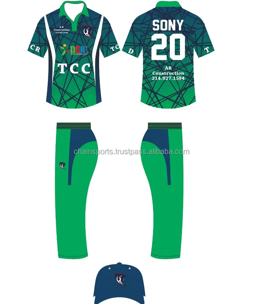 Униформа для крикета, выполненная по индивидуальному заказу