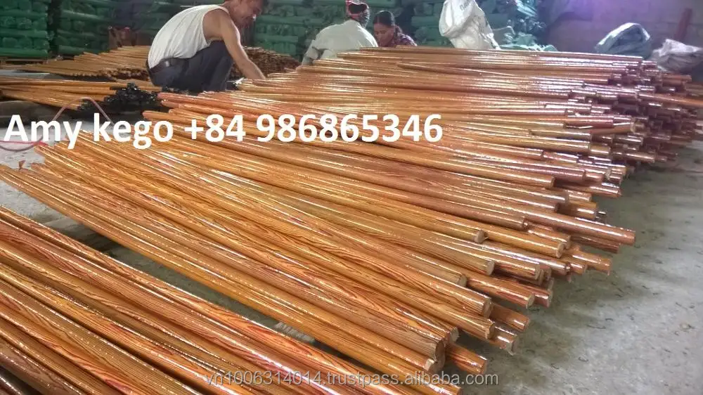 Вьетнам, 1,2 м, круглая натуральная деревянная палочка для метлы и швабры с крышками