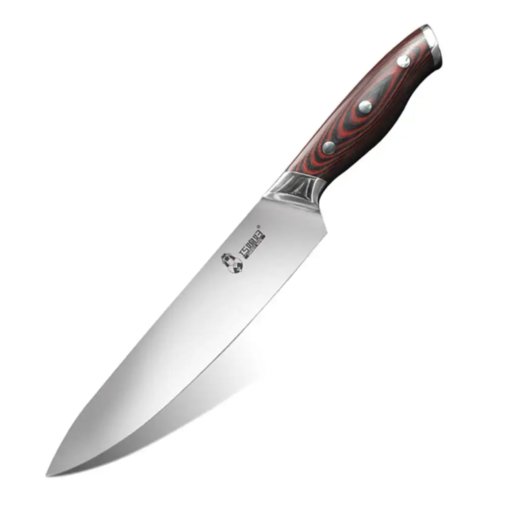 Нержавеющая сталь 8-дюймовый поварский нож с красным G10 ручка KA10D-01