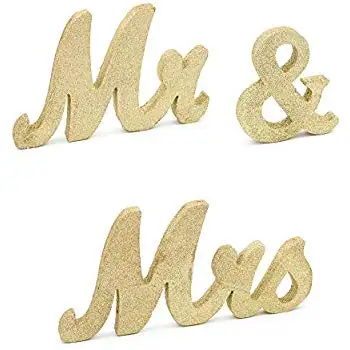 Mr. and Mrs. Sign Woodeen Table Numbers Wedding Decorations for Rec