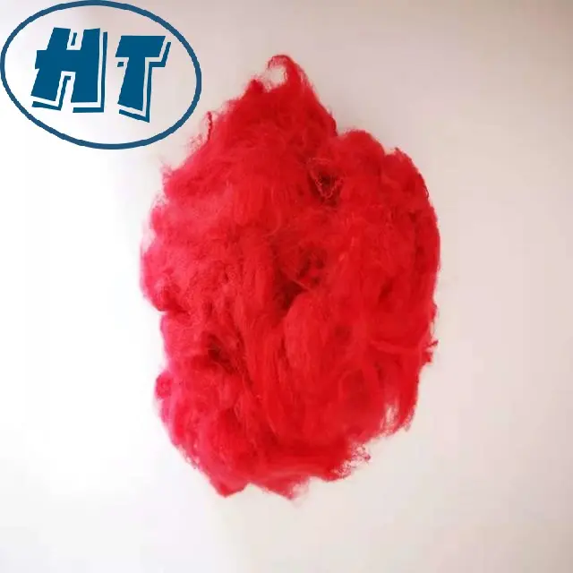 Vietnam export red color soild recycled polyester fiber