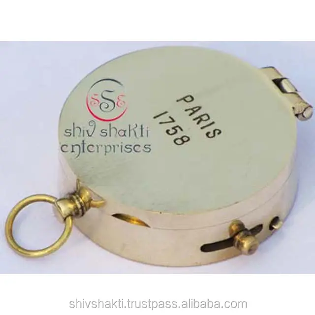 Nautical Vintage Flat Pocket Compass, Nautical Brass Compass, Gifted Item