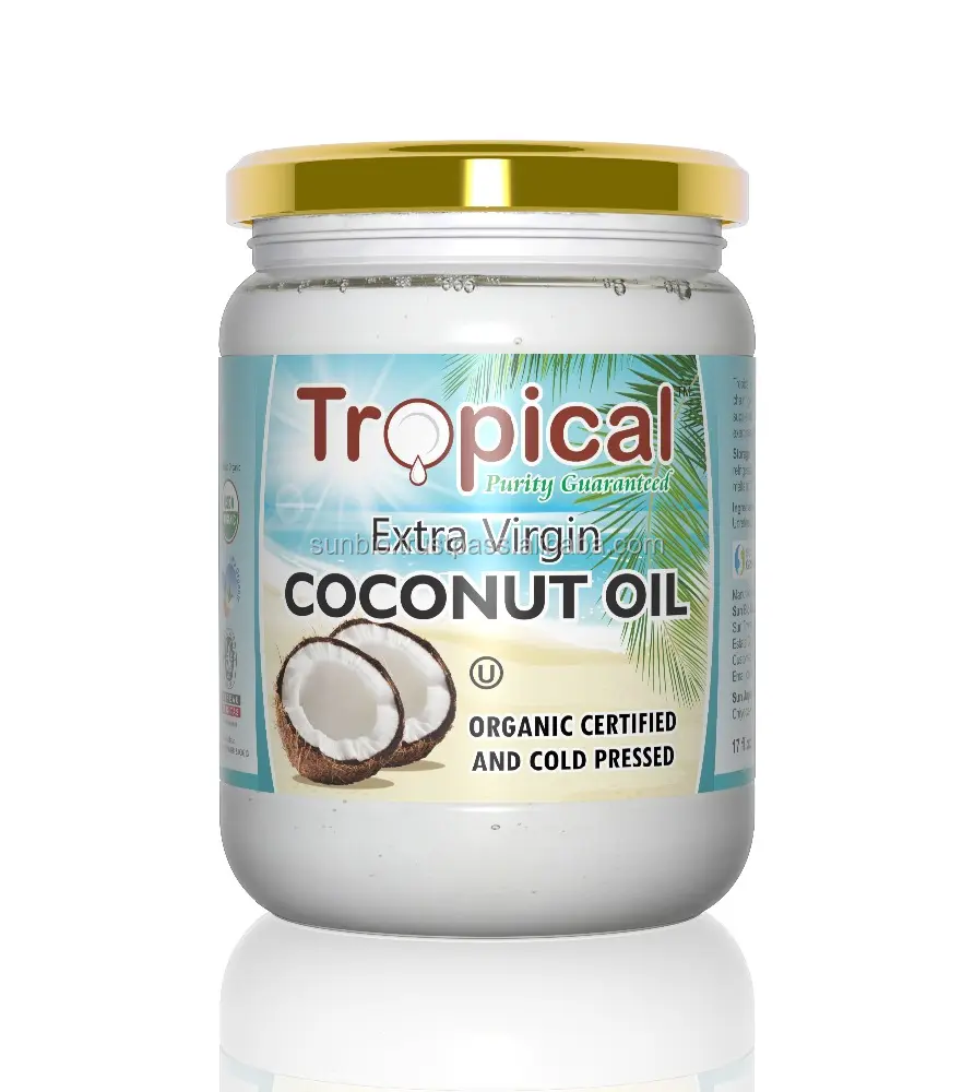 EXTRA VIRGIN COCONUT OIL ORGANIC COLD PRESSED healthy fatty acids and essential vitamins used for cooking
