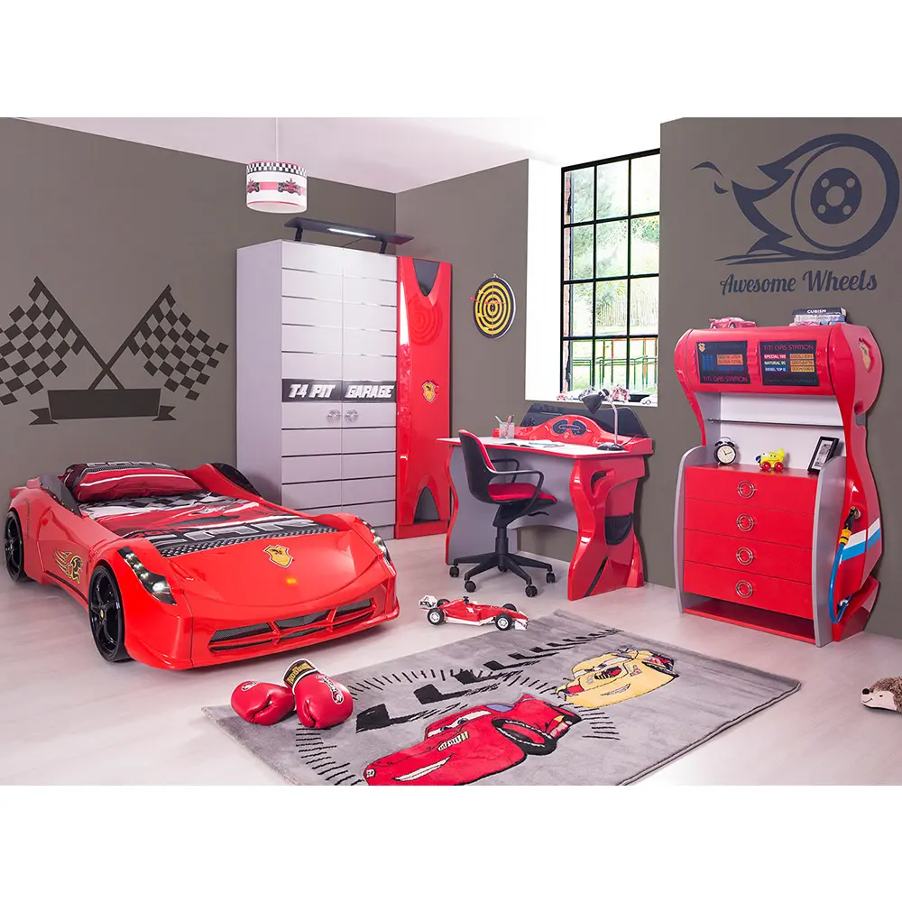 Автомобильная кровать для мальчиков-детская комната с автомобилем