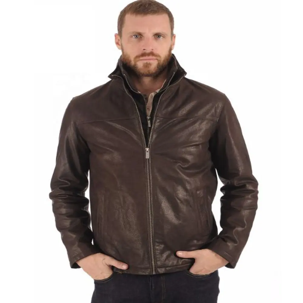 Western style leather jacket