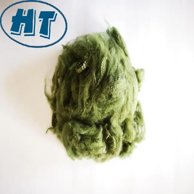 Best sele new green color soild recycled polyester fiber