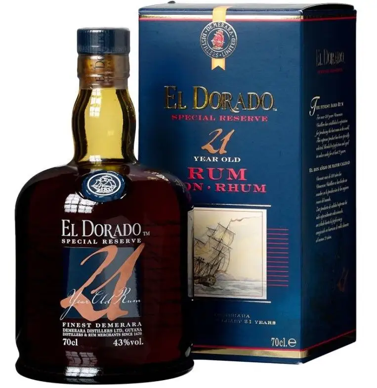 Ron El Dorado 21 years 0,70 Litros 43% (R) + Estuche 0.70 L.