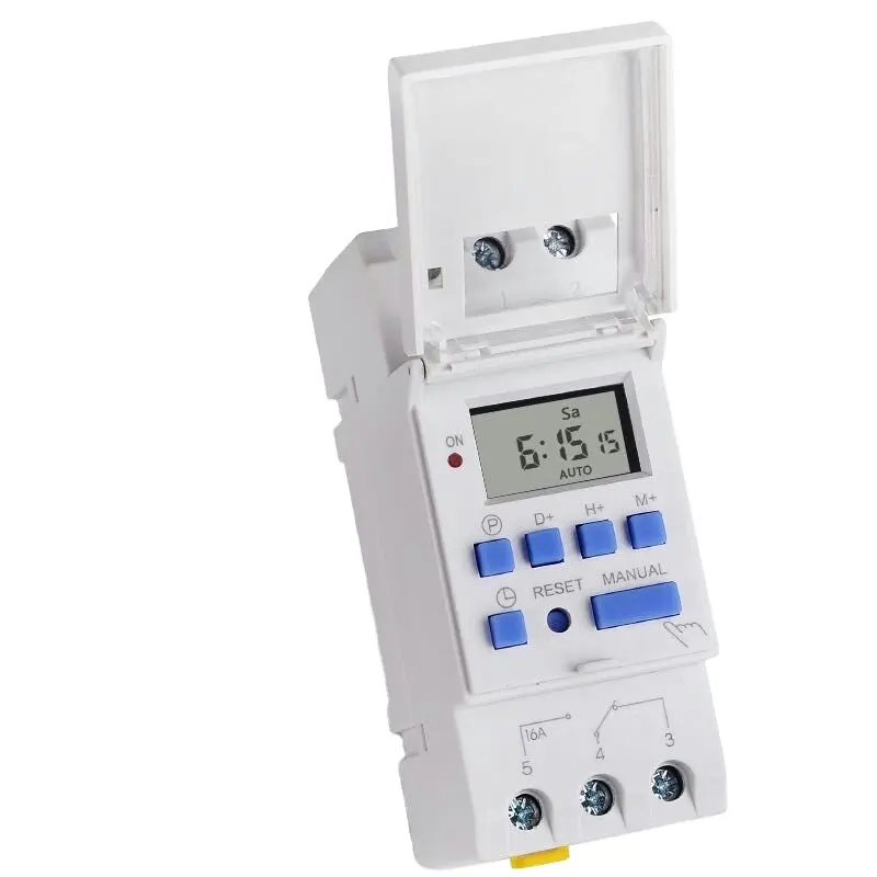 12V 24V 220V Din rail electronic digital timer 7days weekly programmable timer switch AHC15A with 16 auto on off each day