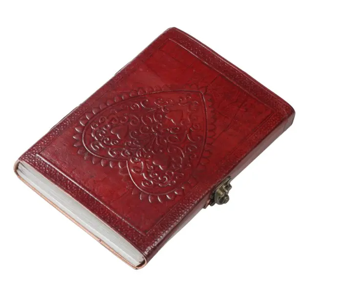 Heart Design Leather Journals | handmade leather diaries