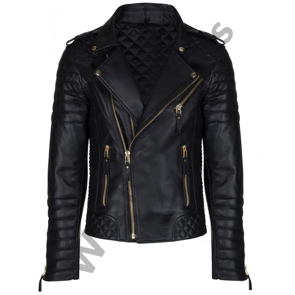 Online short length leather jacket