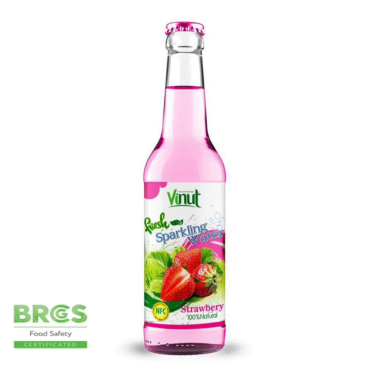 500ml Vinut Bottle Fresh Strawberry juice Sparkling water