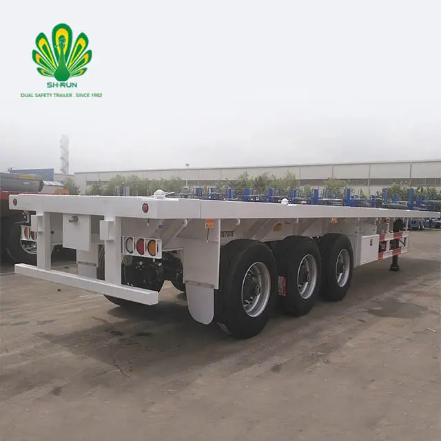 3 4 Axles 40ft Flatbed container truck trailer price