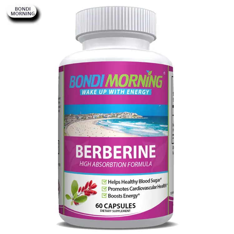 100% Natural Dietary Supplement High Absorption Berberine HCL Capsules for Cardiovascular Health