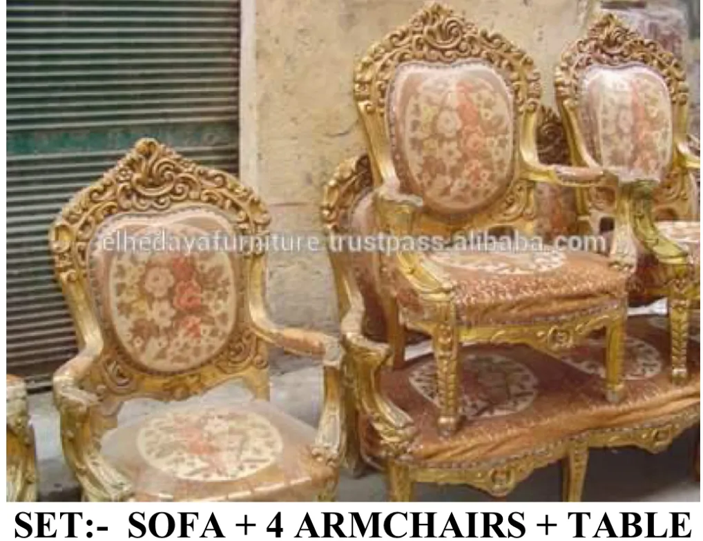 French old used salon set wholesale egypt furniture