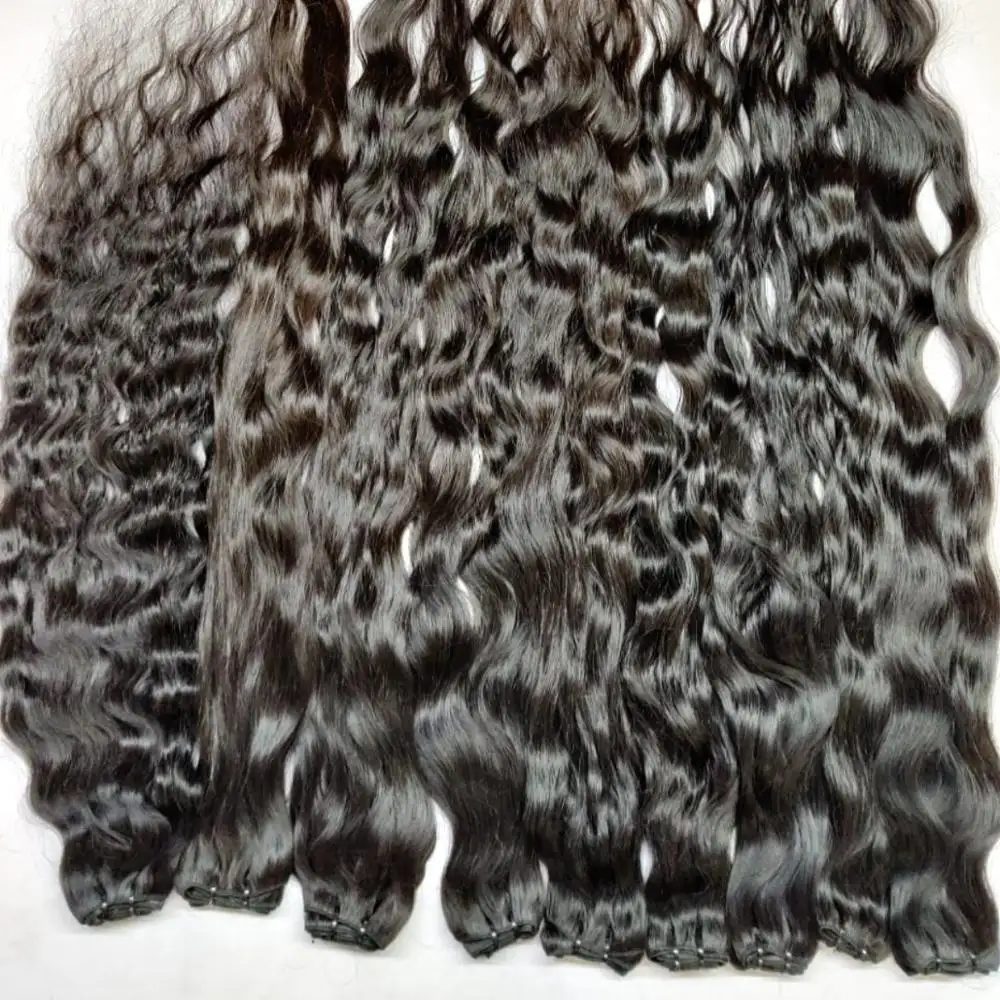 Необработанные натуральные индийские волосы с выровненными кутикулами, лучшее качество, натуральные индийские пряди волос REMY