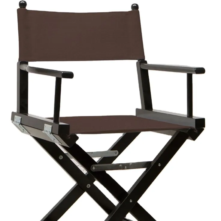 BROWN SEAT DIRECTOR P FOLDING CHAIR WOODEN FRAME PVC COATED FABRIC GARDEN CHAIR FOLDABLE OUTDOOR USE CHAIR