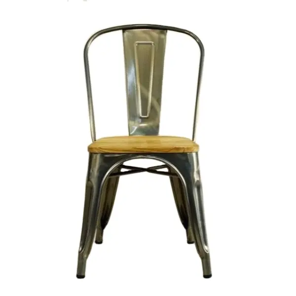 Промышленный и винтажный железный металлический Виолончель дизайнерский обеденный стул с деревянным сиденьем