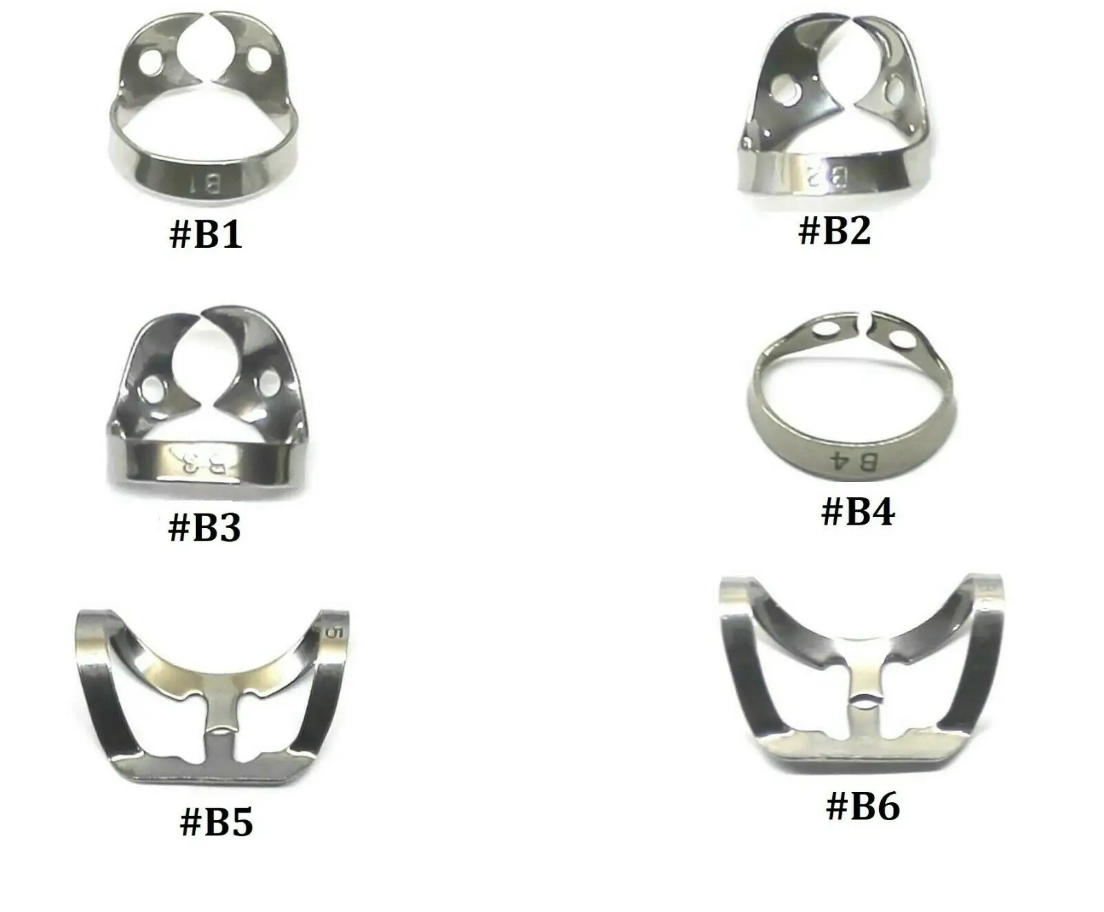 6 шт./набор, резиновые зубные зажимы B1 B2 B3 B4 B5 B6