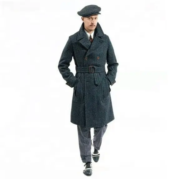 Новейшее дизайнерское мужское шерстяное длинное пальто приталенное однобортное зимнее пальто для мужчин