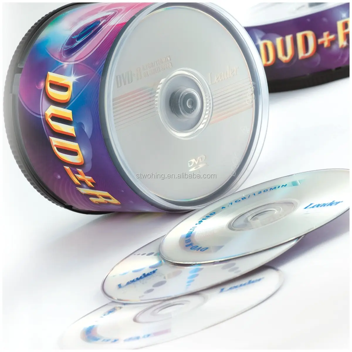 'Leader' brand blank 4.7gb dvd, blank dvd dvdr 8x/16x, blank cd,  50/100 cakebox Packing