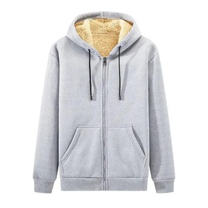 Men's Fleece Lined Thickened Hoodie Casual <strong>Open</strong> Cardigan Style Zipper hoodies - Product Image 6