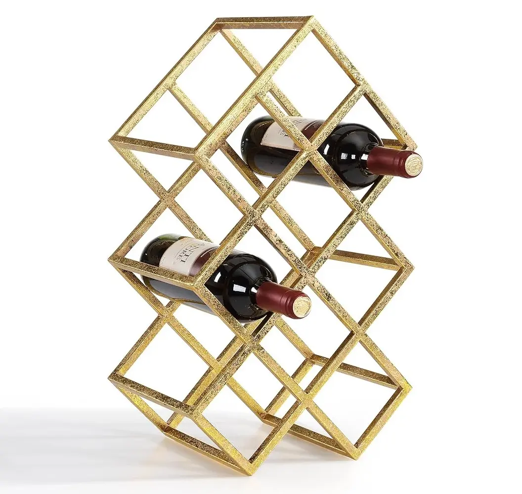 El mejor diseño de estante de vino de Metal, soporte para decoración de artículos de mesa, soporte para botella de vino, estante para Bar de Hotel, soporte para vino a precio asequible