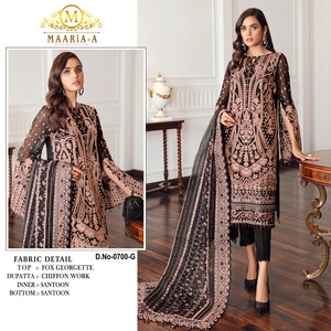 Yüksek kaliteli ağır Georgette <span class=keywords><strong>Alkaram</strong></span> takım ağır nakış dizisi iş desen hint pakistan düğün partileri için giyim