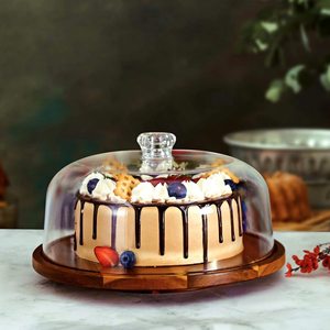 Eleganter Premium-Kuchenst änder aus klarem Glas und transparente Kuppel für stilvolle Kuchen präsentation - Product Image 3