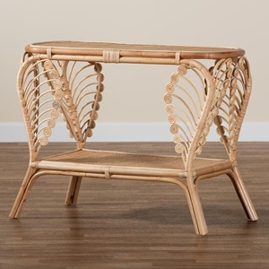 Doğal Vintage Rattan konsol masa ev mobilya oturma odası Rattan giriş için konsol masa toptan vietnam'da yapılan - Product Image 5