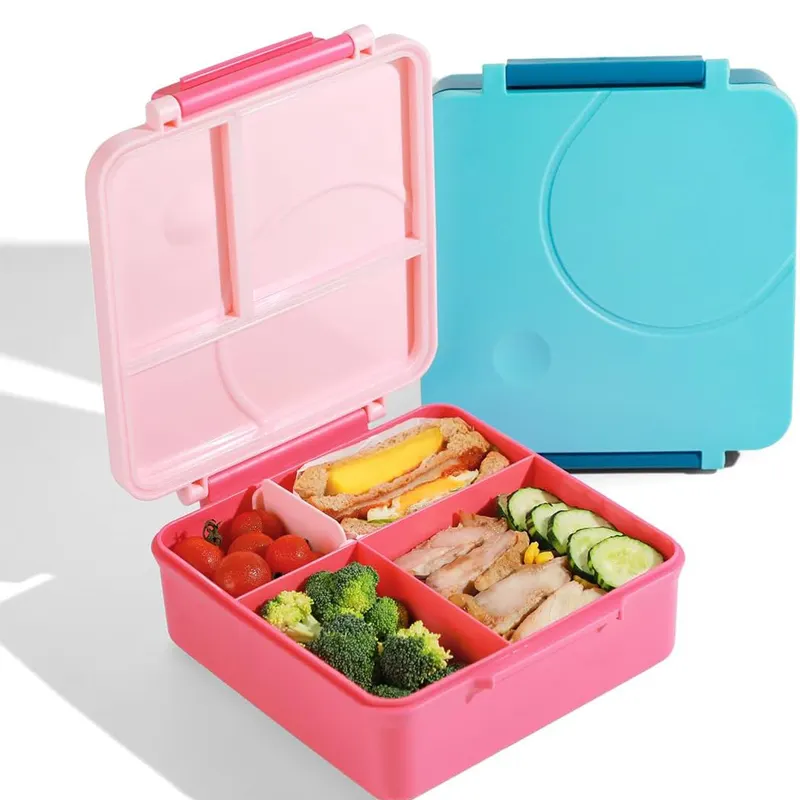 2024 Logo personalizzato scatola termica per il pranzo BPA Free 4 vano contenitore per alimenti a prova di perdite Bento Box per bambini