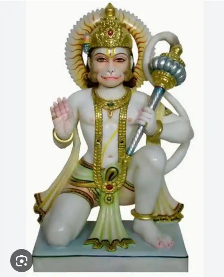 Handgemaakt Wit Marmer Hanuman Beeld Geschilderd Exclusieve Murti Indiaanse Exporteur Wit Marmer Beeld Tempel En Huis