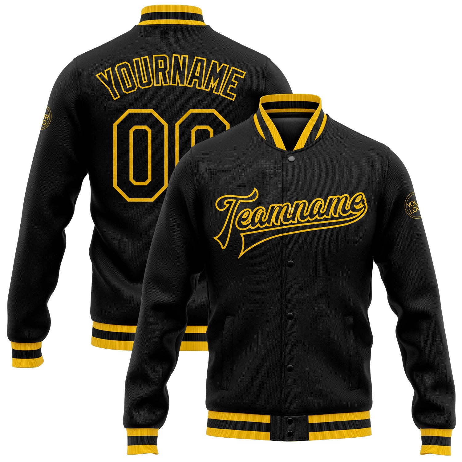 Black Black-Gold Bomber