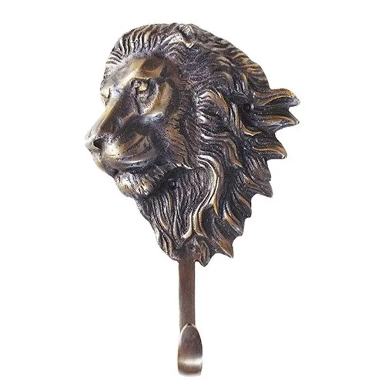 Artigianato ottone leone gancio da parete appendiabiti Vintage appendiabiti regalo decorativo pesante ganci artigianali appendini