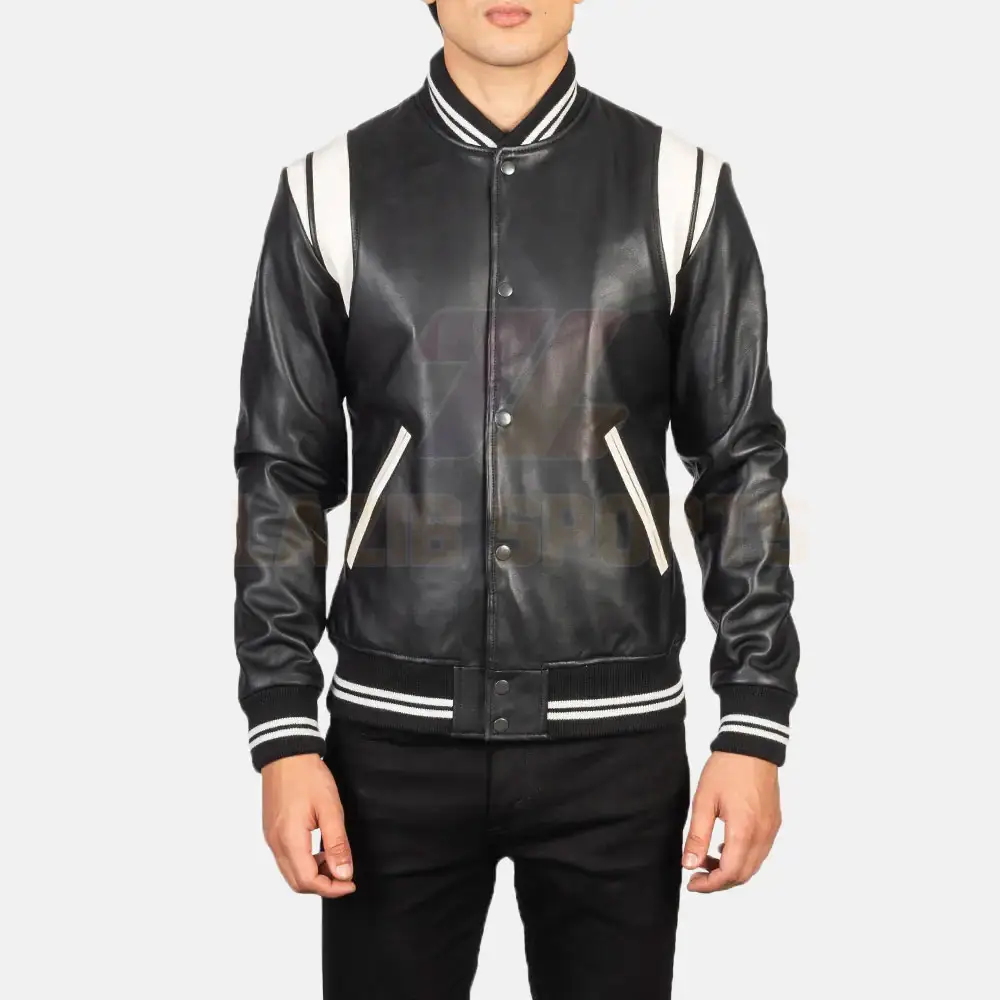 Custom Blank Men's Genuine Leather Baseball Jackets Unisex Sport Wear Coats Patchwork Jacket Men Leather Lettermen Jacket