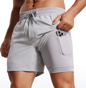 5 Inch Quick Dry Workout Shorts Toalha <span class=keywords><strong>Loop</strong></span> Respirável elástico homem Shorts Atléticos RÁPIDO SECO Masculino 2 em 1 Running Shorts
