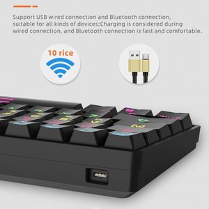 Mini Teclado mecánico con interruptor lineal inalámbrico con cable 60% blanco de fábrica para computadora ipad - Product Image 2