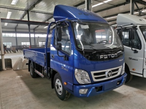 福田3吨汽油轻型卡车，单舱和4.2米长的货物车身