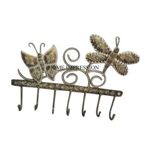Customized Size and Logo Available Black Color Powder Coated Durable Metal Wire Made Rustic Vintage Designer <strong>Hooks</strong> and Hangers