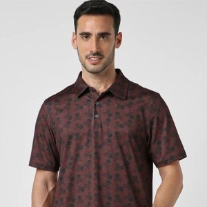 Trend moda örme erkek Polo gömlekler hızlı kuru üstün kumaş nefes kısa alınan özel Logo düz renk gömlek