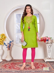 New Catalog Rayon 14kg Foil Print with Zari and Sequence and Embroidery, <strong>Dori</strong> Work Kurt I <strong>for</strong> Online <strong>Sale</strong> - Product Image 3