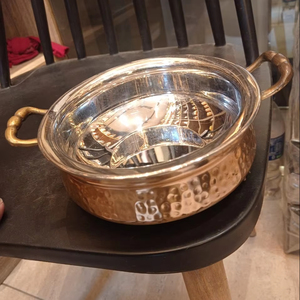 El yapımı geleneksel bakır tencere hint gridgrill & Grill tavalar bakır Handi